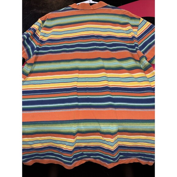 Polo Ralph Lauren Men's SS Polo Striped Pony Multicolored Striped Mens XL Y2K - Picture 7 of 7